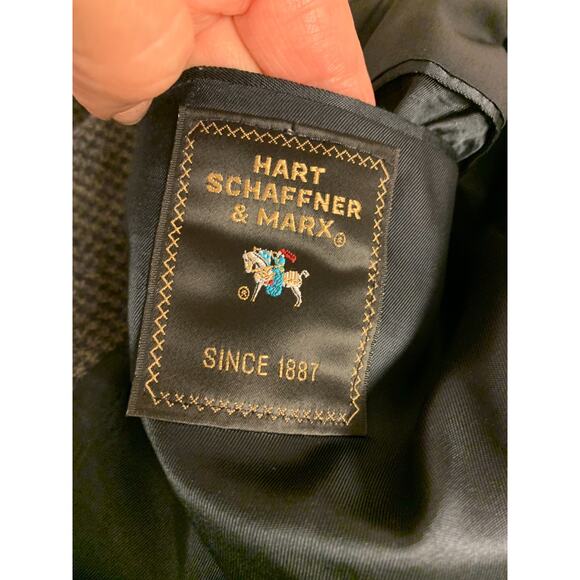 Hart Schaffner Marx Blazer Houndstooth Preppy Academia Professional Business 42L - Picture 5 of 12